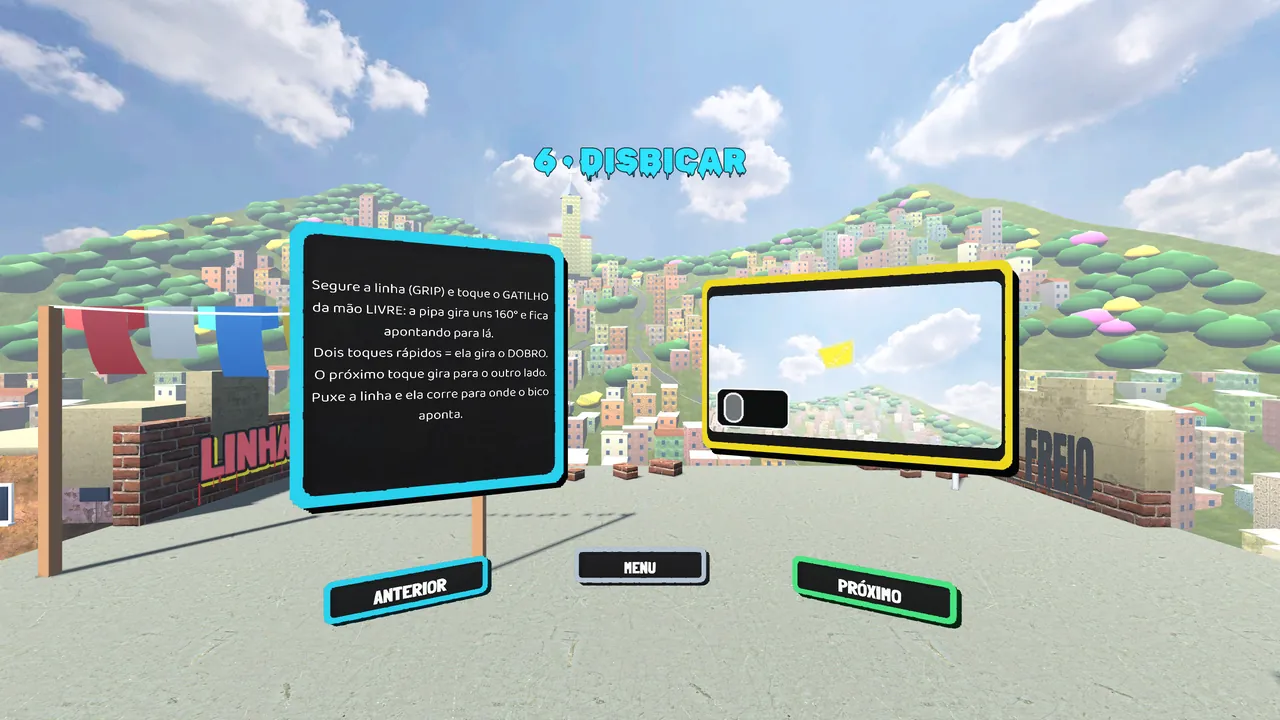 Tutorial interativo do PipaVR dentro da realidade virtual